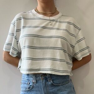 Urban Outfitters Striped Green Crop Tee